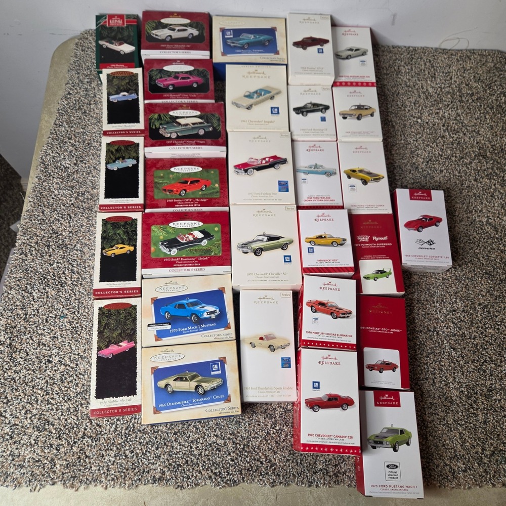 Hallmark Keepsake Classic American Cars Ornament Lot 1992-2024 Muscle Car Series